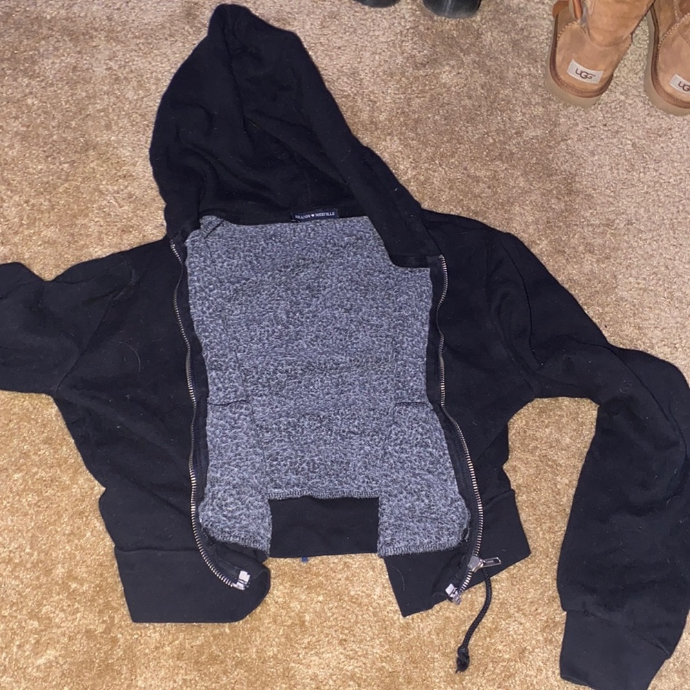 cropped black brandy Melville hoodie